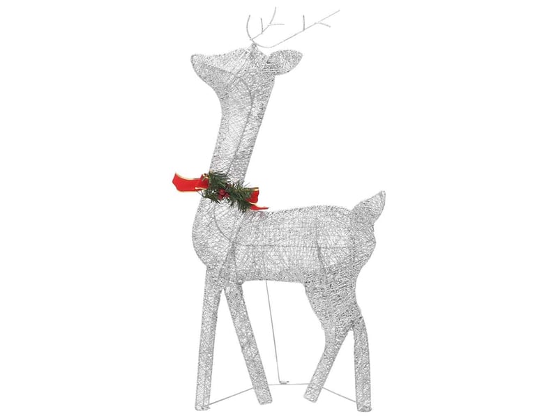  Famille de rennes de noël 270x7x90cm argenté blanc froid maille  - Conforama E