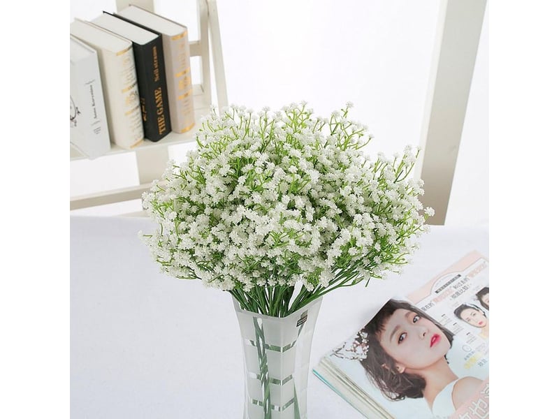  Langray – gypsophile artificielle 12pc fleurs en soie blanche 53 cm – décor mariage, fête, bureau – facile à entretenir, sans arrosage  - Conforama E