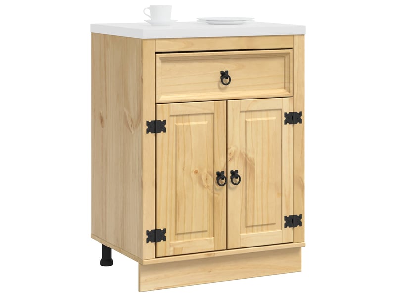  Meuble de cuisine - armoire ski brun miel 60 x 46 x 81,5 cm pin massif  - Conforama C