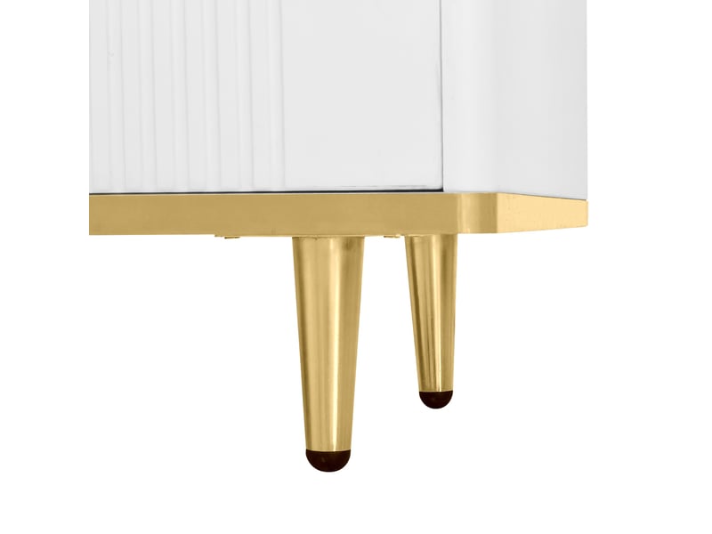  Meuble tv blanc et or 170 cm avec portes sculptées et tiroirs  - Conforama D