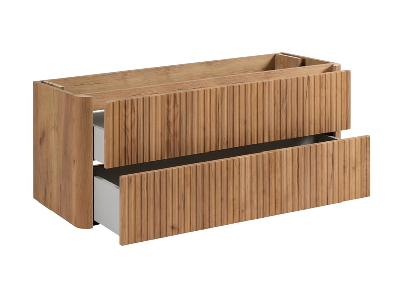 Meuble sous vasque suspendu linea 120 cm chêne craft d'or - Conforama D