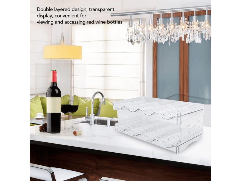  Organiseur de bouteilles d'eau empilable à double couche, support de rangement de bureau en plastique transparent pour armoire de cuisine (4 b  - Conforama C