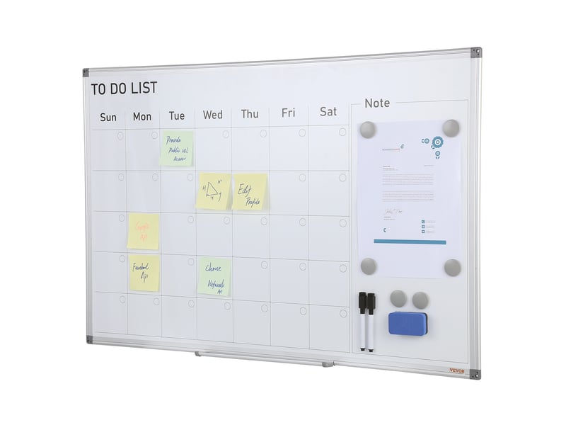 Vevor tableau blanc magnétique planning mensuel 2-en-1, 91,5x61 cm, alu. - Conforama A