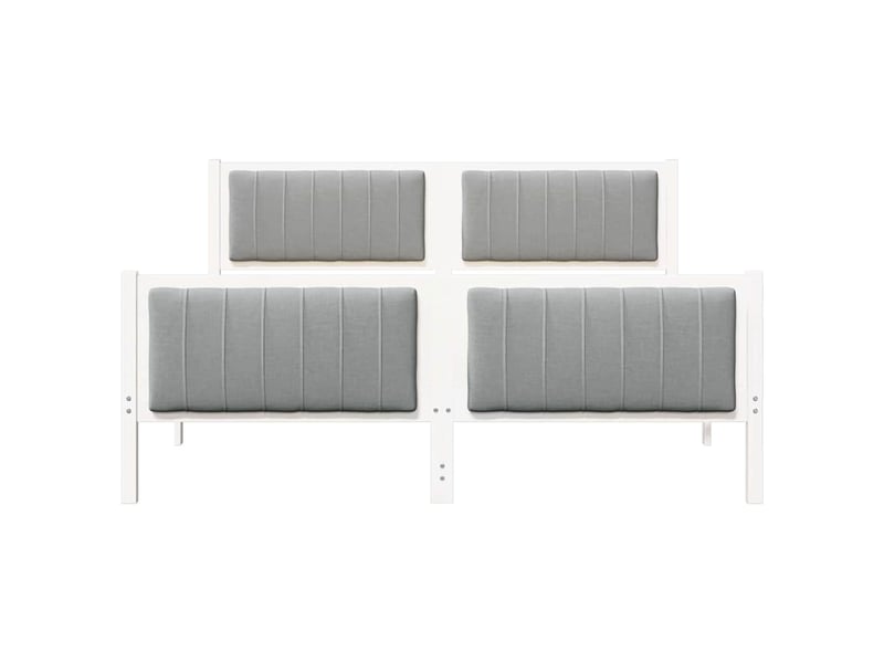 Lit double- lit adulte - cadre de lit avec tête de lit blanc et gris clair 150 x 200 cm - Conforama D
