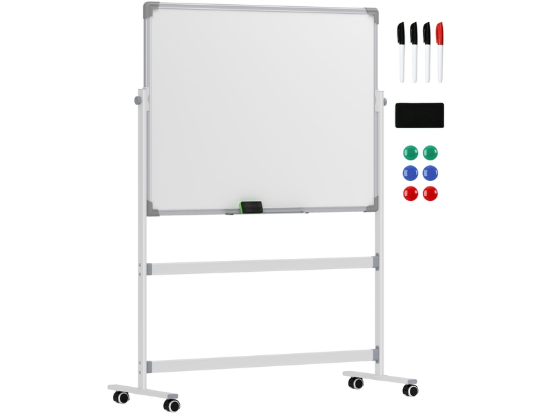  Tableau blanc magnétique mobile double face 120 x 90 cm homvra  - Conforama A