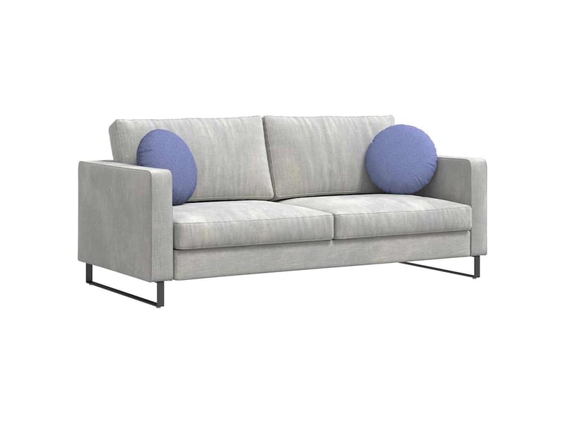  Lot de 2 coussins de siège, coussins décoratifs tissu bleu denim ø40 x 13 cm cf59768  - Conforama C