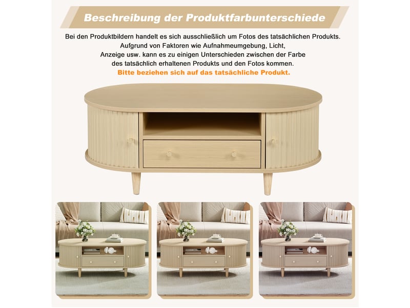  Table basse ovale 100 x 50 cm en mdf  - Conforama R