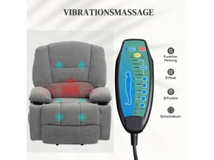 Fauteuil relax électrique Gris <strong></strong> Velours gris