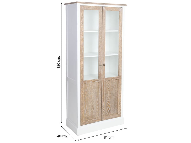  Vitrine en bois marron 81x40x180 cm h  - Conforama D