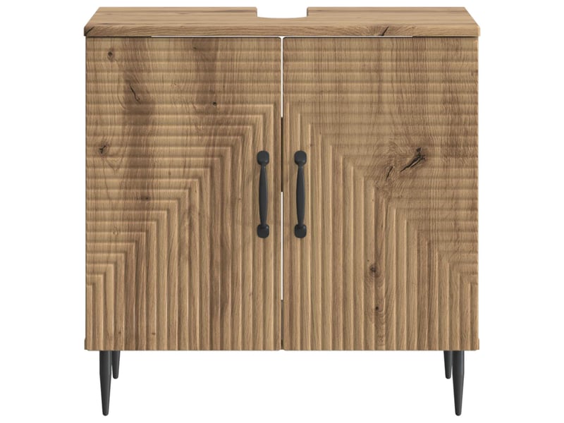  Meuble sous lavabo de salle de bain haarlem chêne artisanal cf64889  - Conforama D