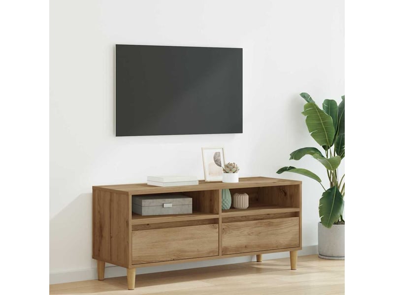 Meuble tv - banc tv - meuble de rangement 100 x 34,5 x 44,5 cm chêne artisanal  - Conforama B