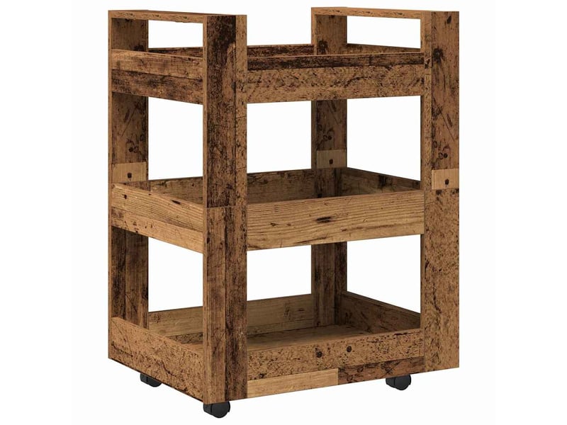 Desserte de cuisine, chariot de rangement bois ancien 60x45x80 cm shl3482 - Conforama A