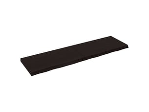 Comptoir de salle de bain, plan de travail marron foncé bois massif traité cf65879