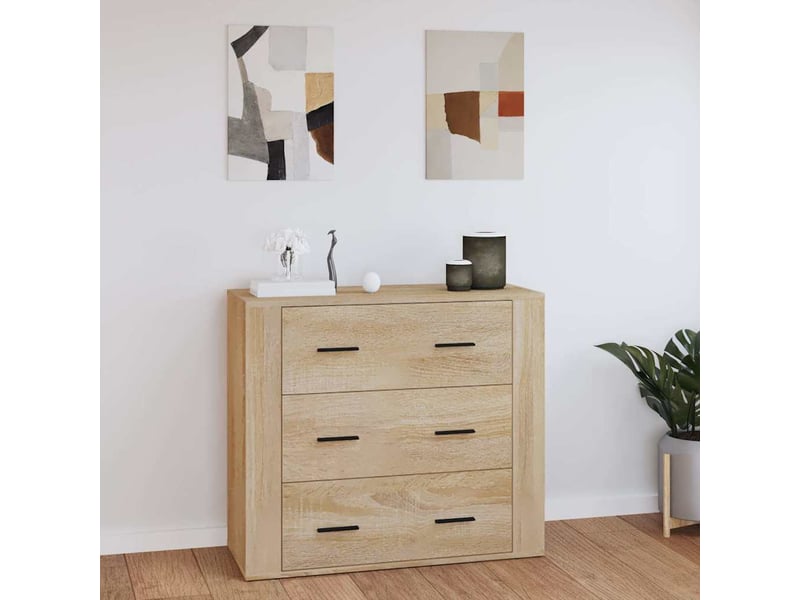  Buffet - bahut - meuble de rangement chêne sonoma 80x33x70 cm bois d'ingénierie  - Conforama B