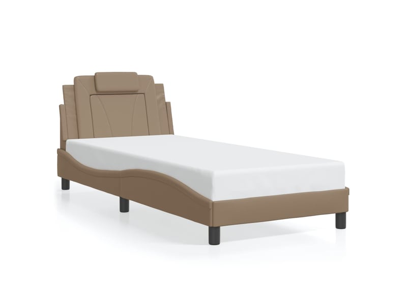 Lit adulte, lit simple, cadre de lit viana avec led sans matelas cappuccino 80x200cm cf16625 - Conforama E