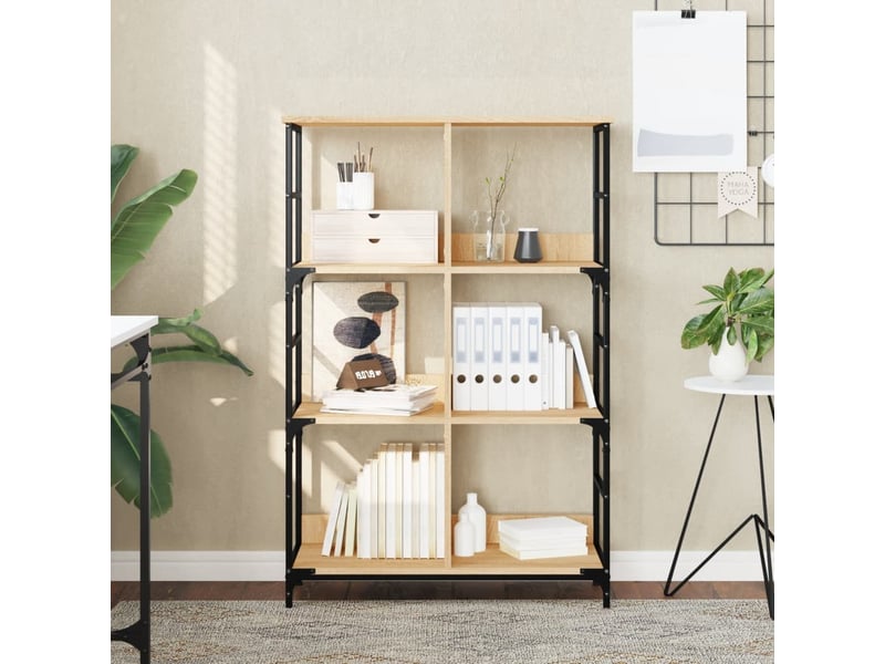  Bibliothèque, meuble de rangement salon chêne sonoma 78,5x33x117,5 cm bois d'ingénierie  - Conforama B