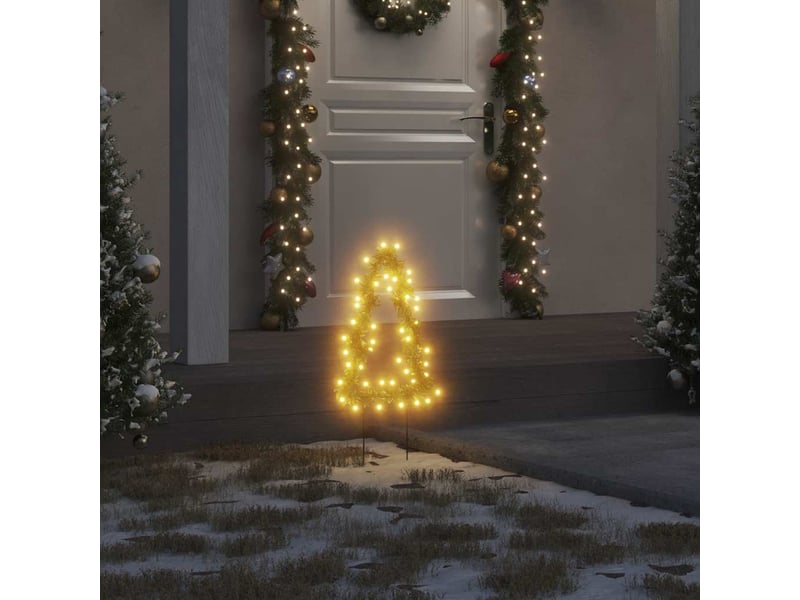  Décoration lumineuse arbre de noël piquets 3 pcs 50 led 30 cm  - Conforama B