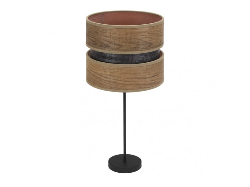  Fabrilamp colet grande lampe à poser noire effet bois foncé en métal et textile, 1 x e27, 61 cm 175671184 - Conforama A