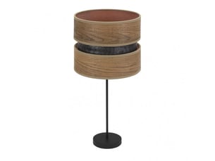 Lampe de table fabrilamp colet e27 noir bois foncé 61 x 30 x 30 cm