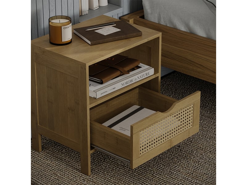  Vicco table de nuit, bambou, 40x44cm lot de 2  - Conforama D