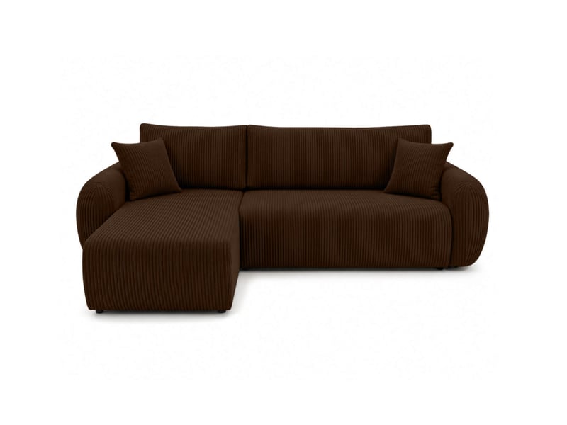  Alya - canapé d'angle convertible et réversible 3 places en velours côtelé  - Conforama E
