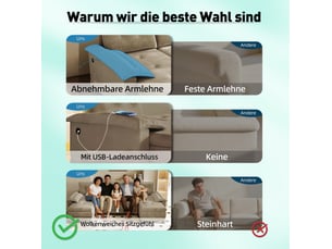 Canapé-lit modulable en u 278x127x87 cm convertible chenille camel sans matelas