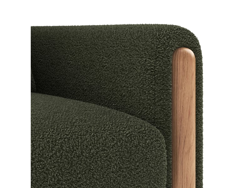  Fauteuil lounge modenvie 1 place vert en tissu bouclette 87 x 83 x 88,5 cm  - Conforama E
