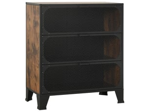 Armoire de rangement industrielle urbaine avec 2 étagères 72 x 36 x 82 cm en métal marron rustique 02_0046800