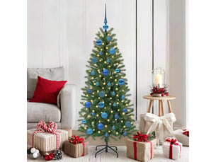 Ensemble de boules de noël 61 pcs 150 led blanc chaud ø 6 cm