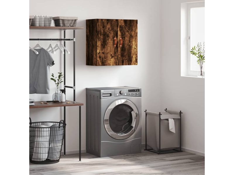  Armoire murale salon, meuble de rangement chêne fumé 60x31x60 cm bois d'ingénierie shl6545  - Conforama B