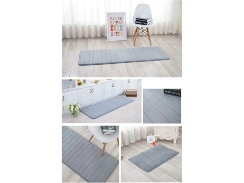  Tapis de bain en mousse à mémoire de forme antidérapant - 40 x 60 cm - gris  - Conforama B
