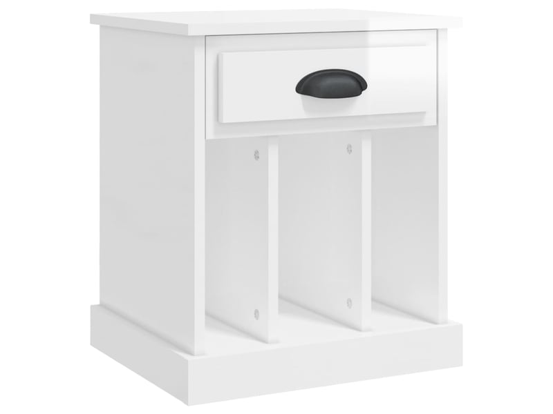  Lot de 2 tables de chevet - cabinet de chevet - table de nuit blanc brillant 43x36x50 cm  - Conforama E