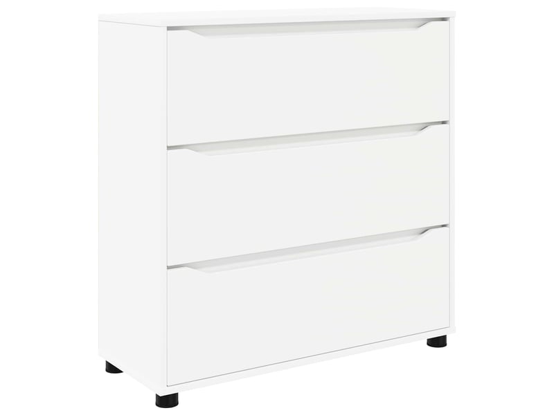  Armoire de rangement, commode de rangement 80 x 31 x 81 cm bois d'ingénierie blanc  - Conforama A