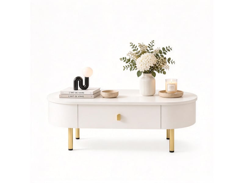  Table basse 108 cm coloris doré ORN621P266270W - Conforama A