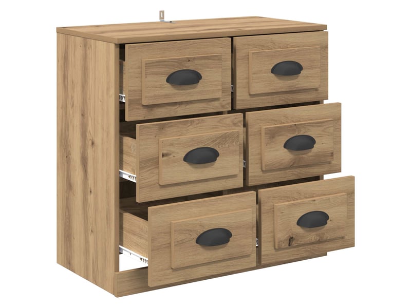  Buffet - bahut - meuble de rangement chêne artisanal 70 x 35,5 x 67,5 cm bois d'ingénierie  - Conforama E