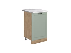 Vicco meuble bas de cuisine, mint campagnechêne doré, 50cm plan de travail marbre