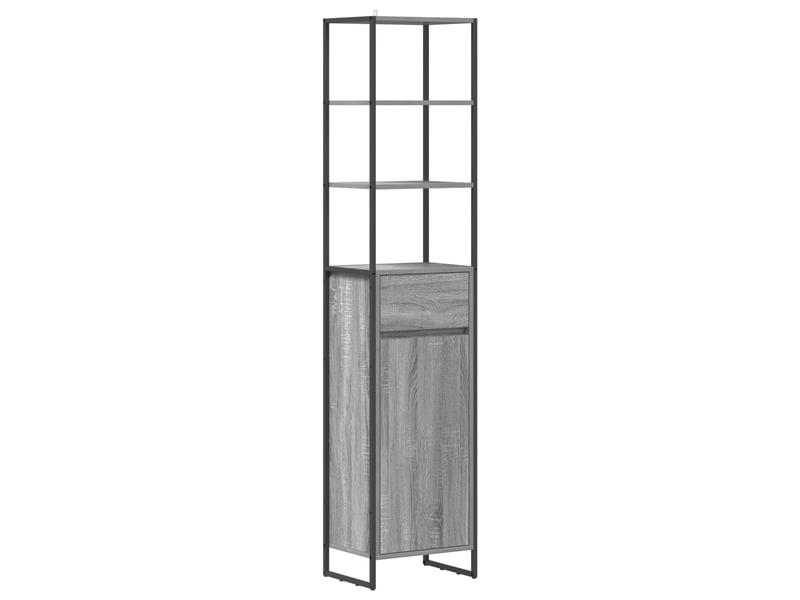  Cabinet de salle de bain, meuble de rangement gris sonoma 40x30x180 cm  - Conforama A