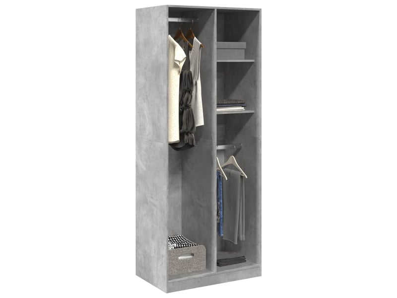  Garde-robe, armoire de rangement gris béton 80x50x200 cm bois d'ingénierie shl48125  - Conforama B