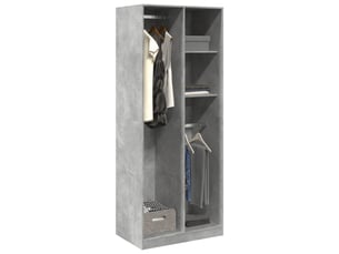 Garde-robe, armoire de rangement gris béton 80x50x200 cm bois d'ingénierie shl48125