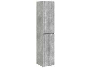 Cabinet salle de bain mural, meuble de rangement gris béton 33x34.5x160 cm shl3394