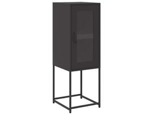 Buffet - bahut - meuble de rangement noir 36x39x107 cm acier laminé à froid