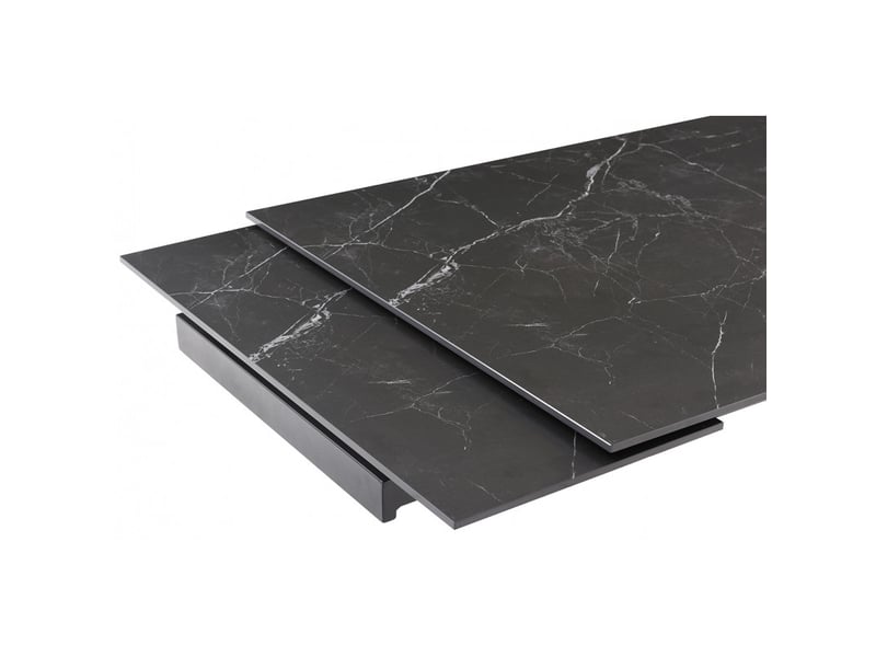  Table extensible 160-240 cm céramique noir marbré pied luge - indiana 02  - Conforama C
