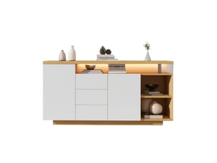 Buffet 4 porte(s) 3 tiroir(s) ROLIPO - 140 cm coloris marron