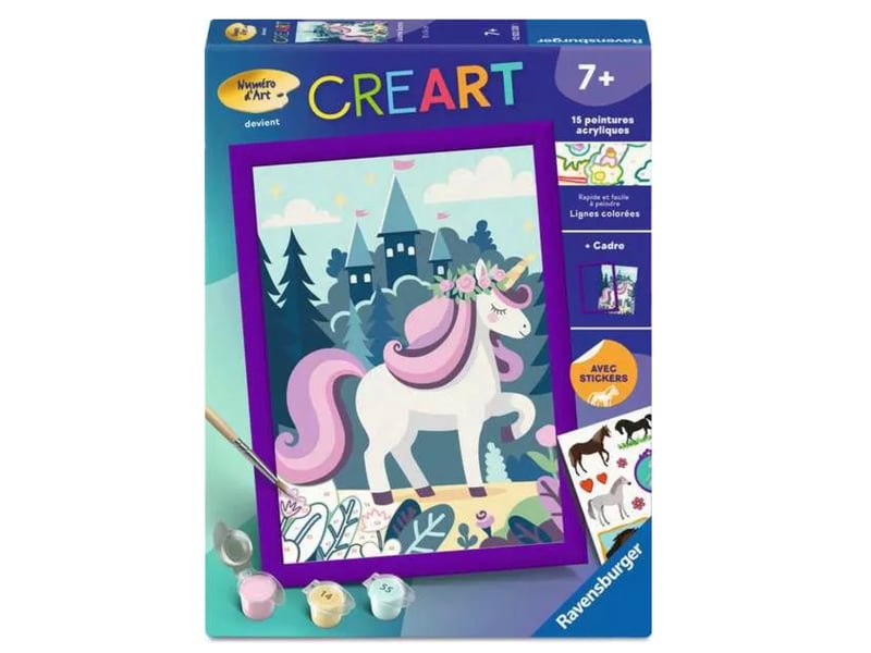  Creart peinture au numero licorne et chateau 233381 - Conforama A