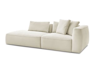 Canapé droit fixe BOBOCHIC LEOPOLD 3 places Velours beige