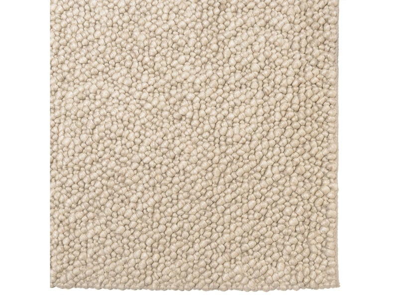  Quentin - tapis rectangulaire 300x400cm en laine bouclée couleur beige  - Conforama D