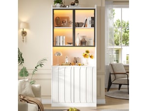Vitrine coloris blanc 5 étagère(s) <strong>WISHDOR</strong> <strong></strong> - 80 cmx200 cm