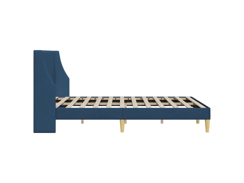  Lit double- lit adulte -  cadre de lit uni avec tête de lit bleu 120 x 190 cm tissu  - Conforama D