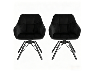 Lot de 2 chaises de salle à manger pivotantes,57x54x82,5 cm,velours,noir