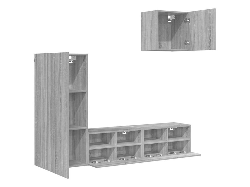  Unités murales tv 4 pcs sonoma gris bois d'ingénierie shl7603  - Conforama D
